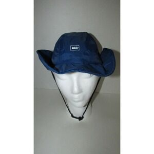 REI child Nylon Sun Hat Chin Strap Blue Brim Magnets Mesh Lining 7Y-14Y boy girl